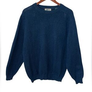 Vintage REI 100% Virgin Wool Blue Crewneck Sweater 80s Gorpcore flaw XL
